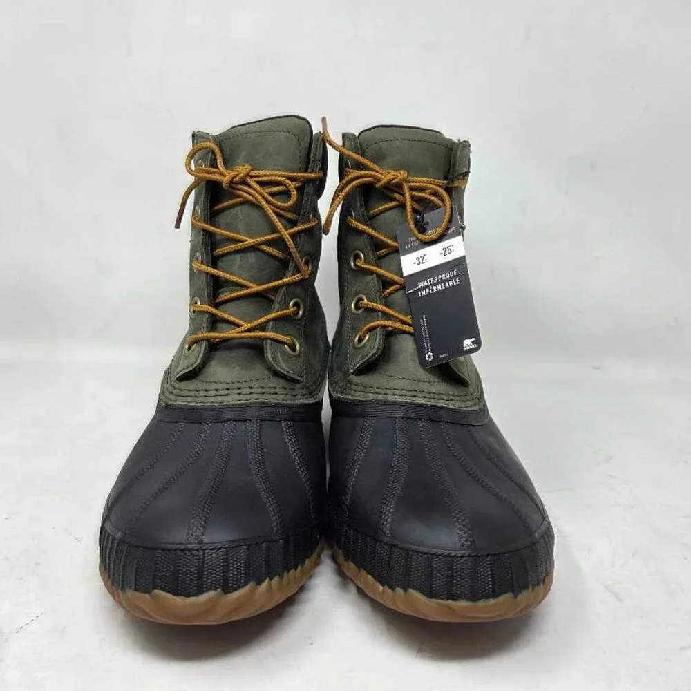 Men's 9.5 Sorel x J.Crew  Cheyanne II duck snow boots in Surplus Green